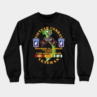 Vietnam Combat Veteran w  N Co 75th Inf Ranger - 173rd Abn Bde Crewneck Sweatshirt